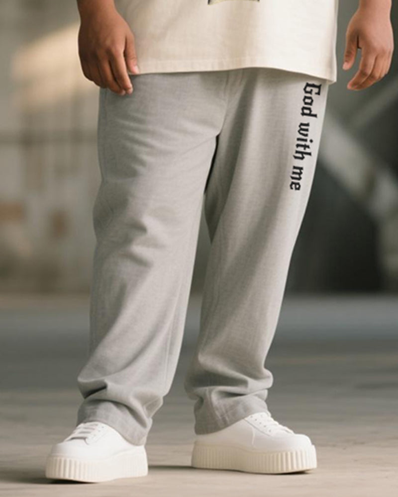 Big & Tall Graffiti T-Shirt Pants Set for big men view 3