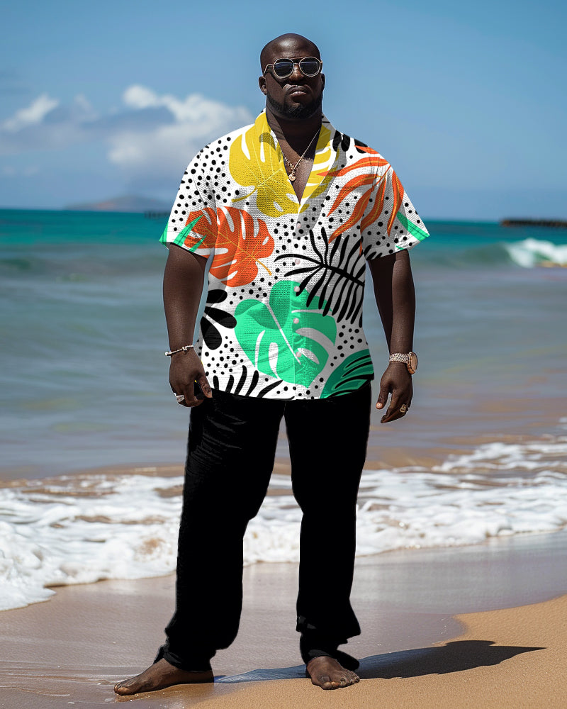 Big & Tall Hawaiian Graphic Floral Jeans for big men view 1