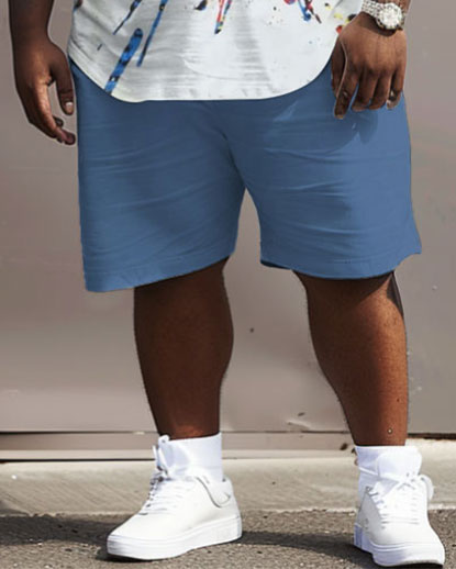 Big & Tall Graphic Streetwear Two-piece Set for big men view 4