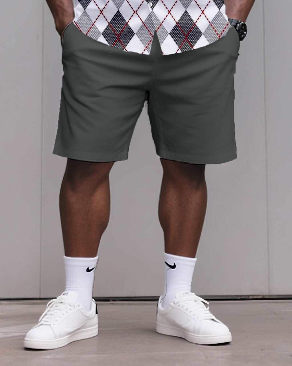 Big & Tall Graphic T-Shirt Shorts Set for big men view 3