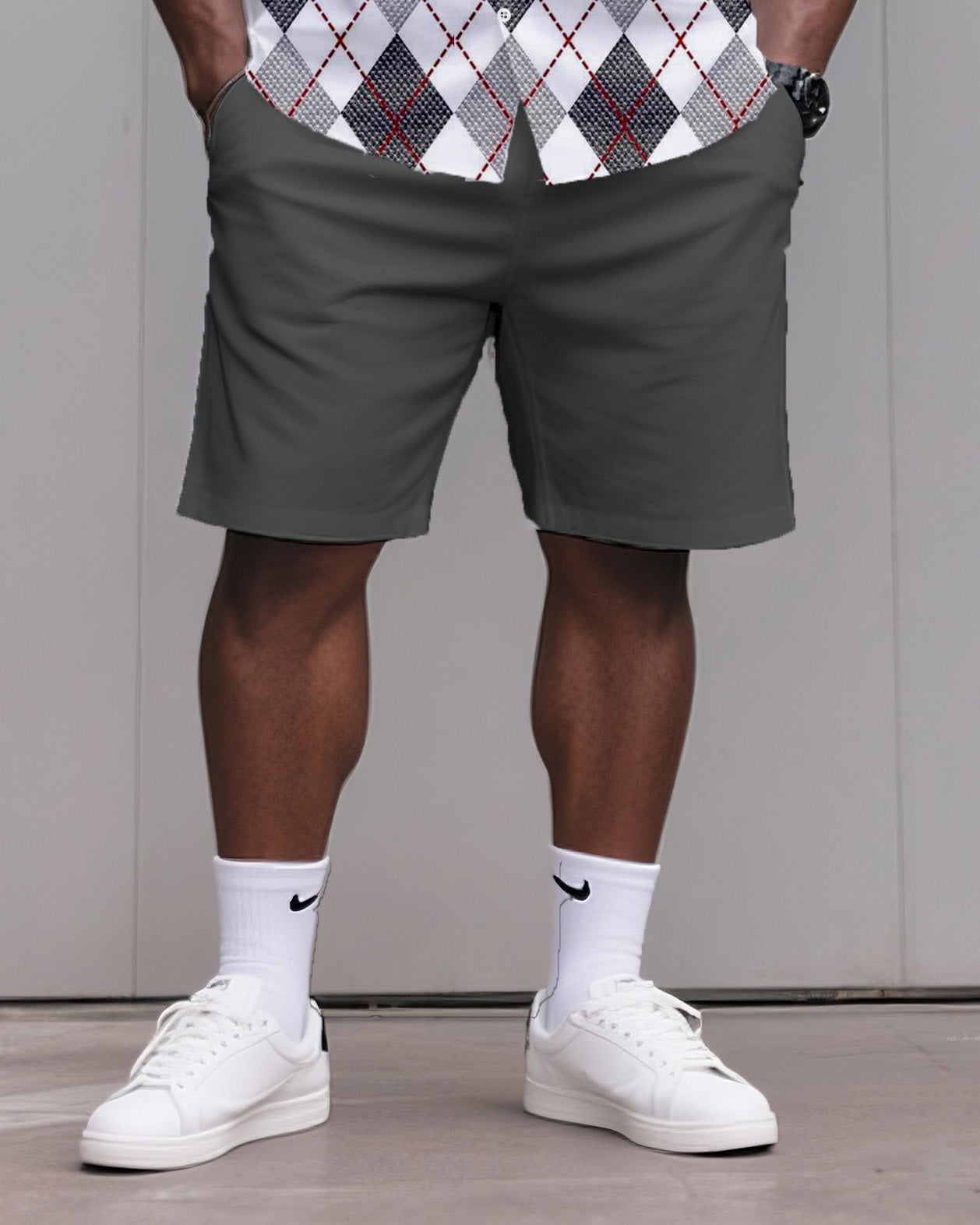 Big & Tall Graphic T-Shirt Shorts Set for big men view 3