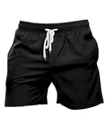 Big & Tall Black Hawaiian Geometric Athletic Shorts for big men