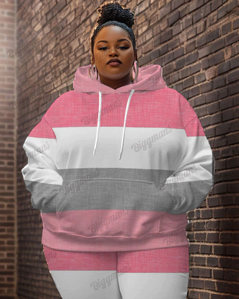 Big & Tall Colorblock Graphic Hoodie Sweatpants Set for big men view 2