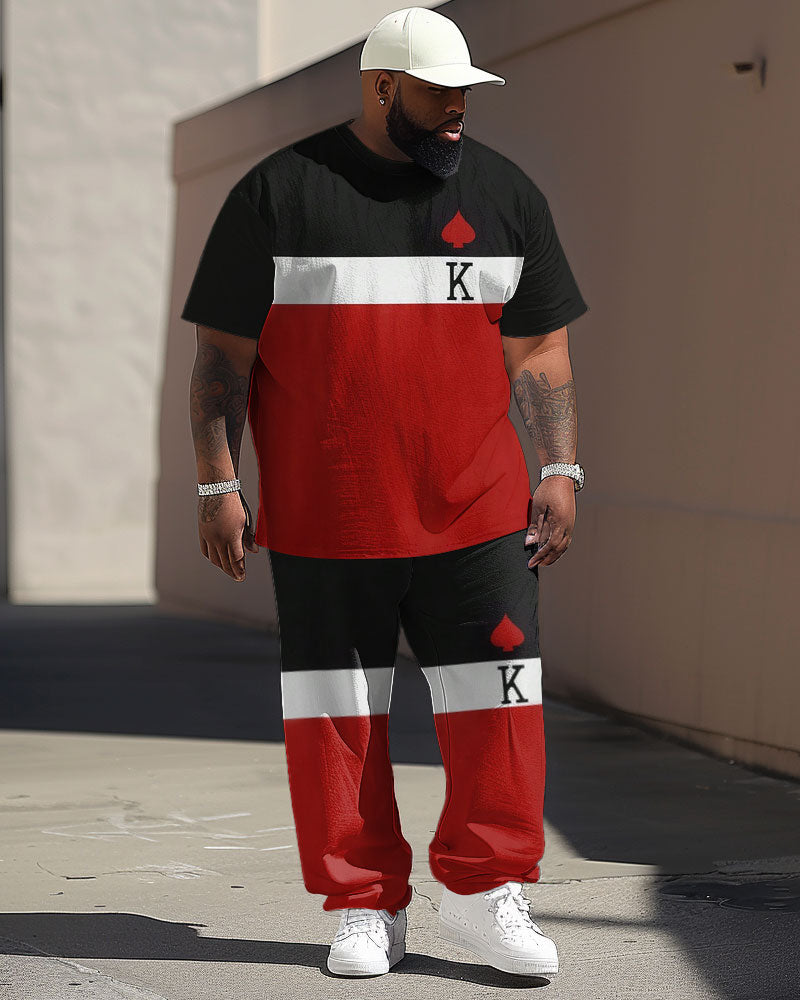 Big & Tall Colorblock Graphic Two-piece Set for big men view 1
