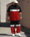 Big & Tall Colorblock Graphic Two-piece Set for big men view 1