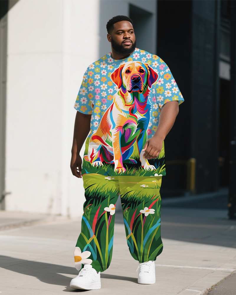Big & Tall Streetwear T-Shirt Pants Set for big men view 1