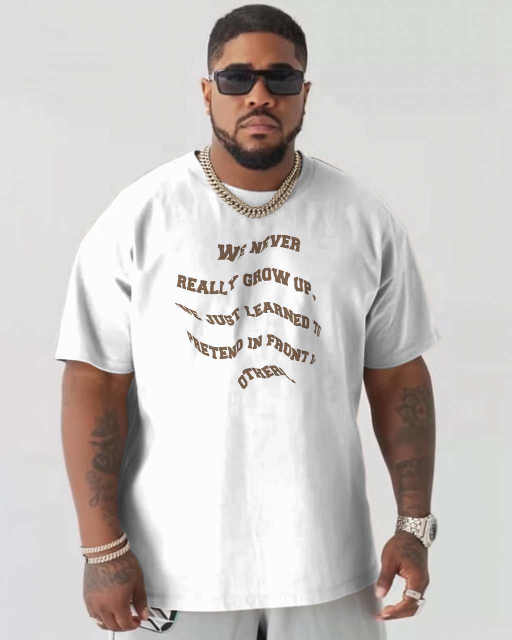 Big & Tall Solid Color Graphic T-Shirt for big men view 2