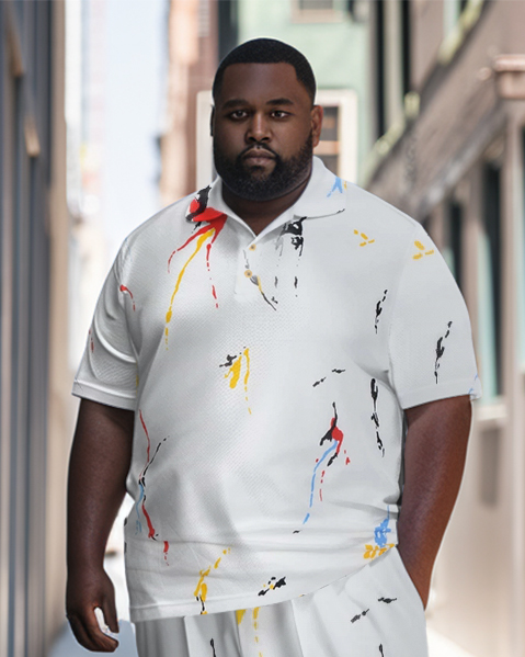 Big & Tall Graffiti Polo Pants Set for big men view 2