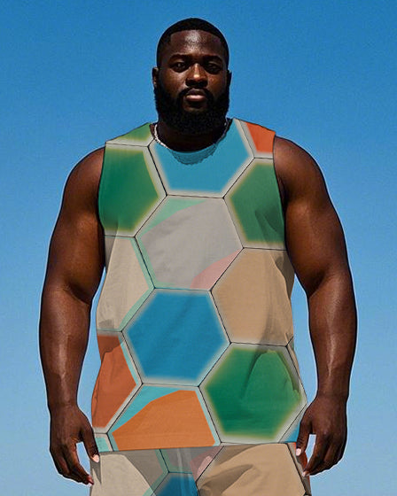 Big & Tall Colorblock Two-piece Set for big men view 2