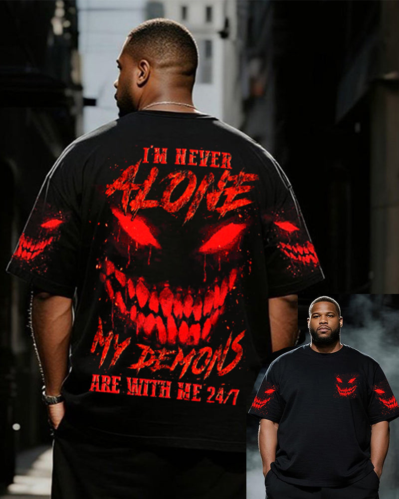 Big & Tall Skull T-Shirt Pants Set for big men view 3