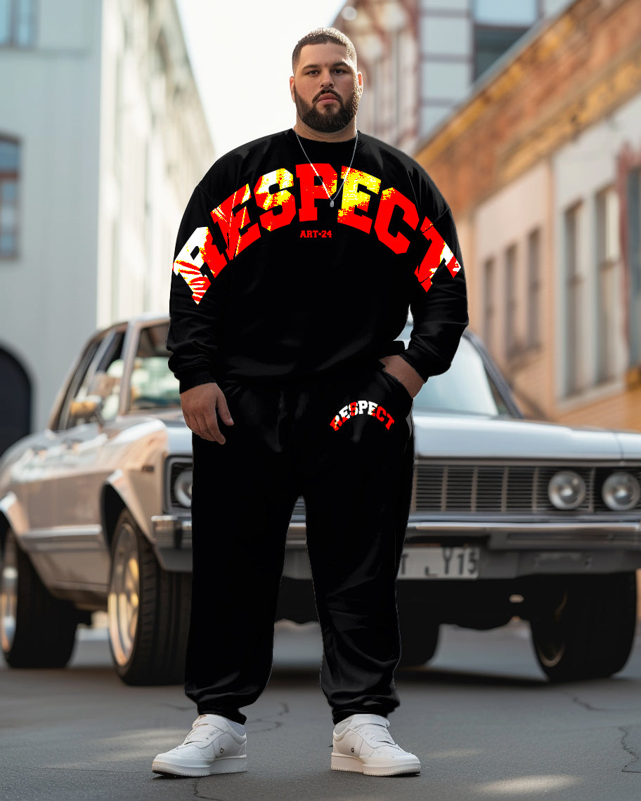 Big & Tall Graphic Hoodie Sweatpants Set for big men view 1
