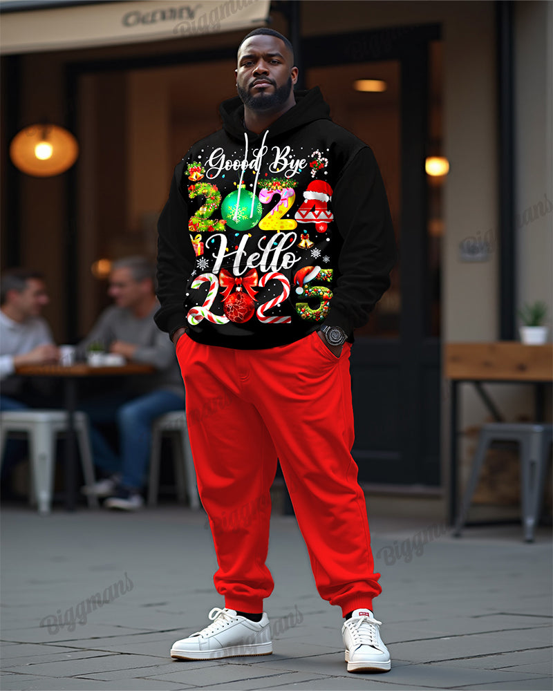Big & Tall Graphic Hoodie Sweatpants Set for big men view 6
