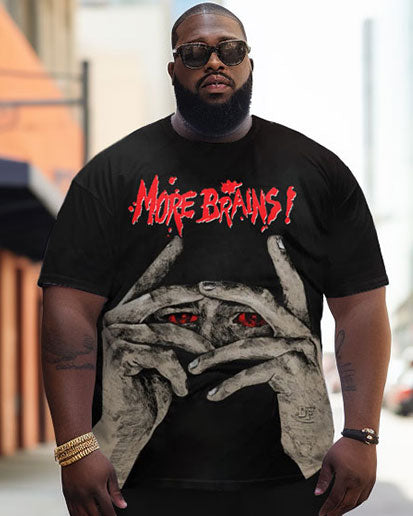 Big & Tall Skull T-Shirt Shorts Set for big men view 2