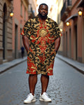 Big & Tall Graphic T-Shirt Shorts Set for big men view 1