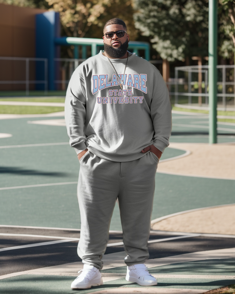 Big & Tall Athletic Streetwear Hoodie Sweatpants Set for big men view 1