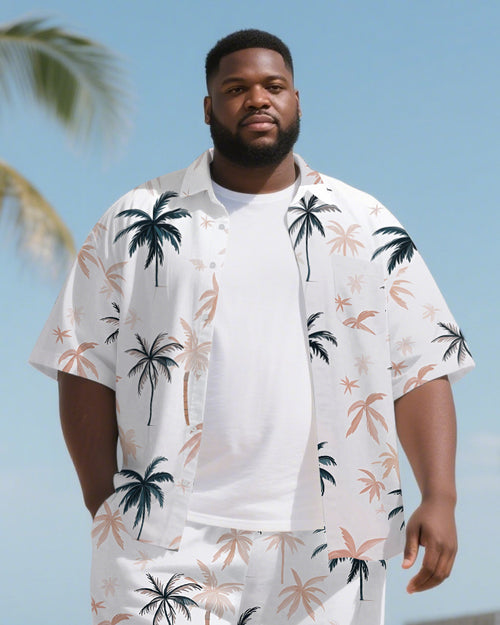Big & Tall Hawaiian T-Shirt Shorts Set for big men view 2