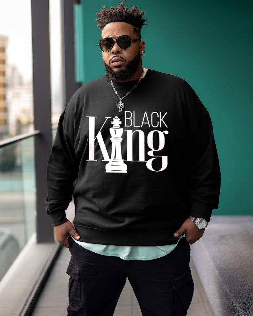 Big & Tall Black Graphic Hoodie for big men