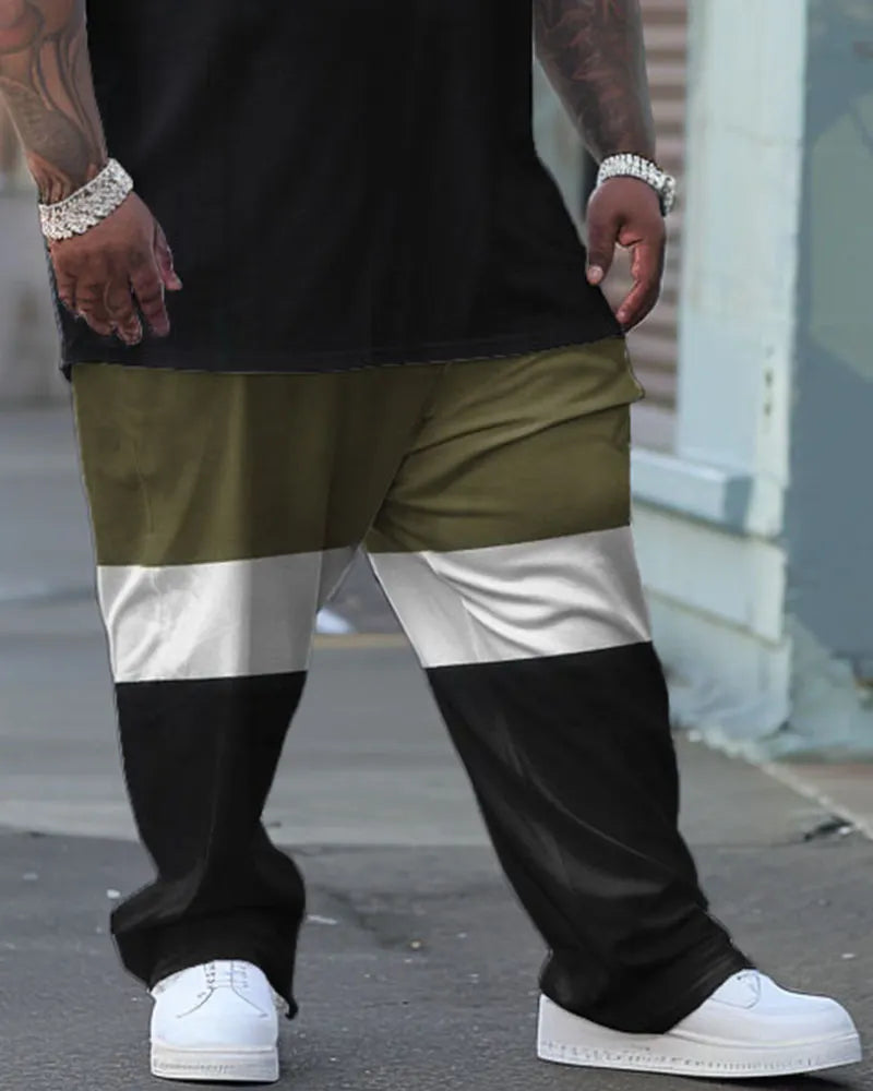 Big & Tall Colorblock T-Shirt Pants Set for big men view 3