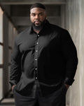 Big & Tall Solid Color Long Sleeve Shirt for big men view 8