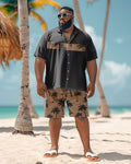 Big & Tall Hawaiian Graphic T-Shirt Shorts Set for big men view 1