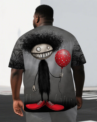 Big & Tall Graphic T-Shirt Shorts Set for big men view 2