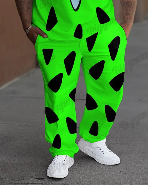 Big & Tall Athletic Streetwear T-Shirt Pants Set for big men view 15
