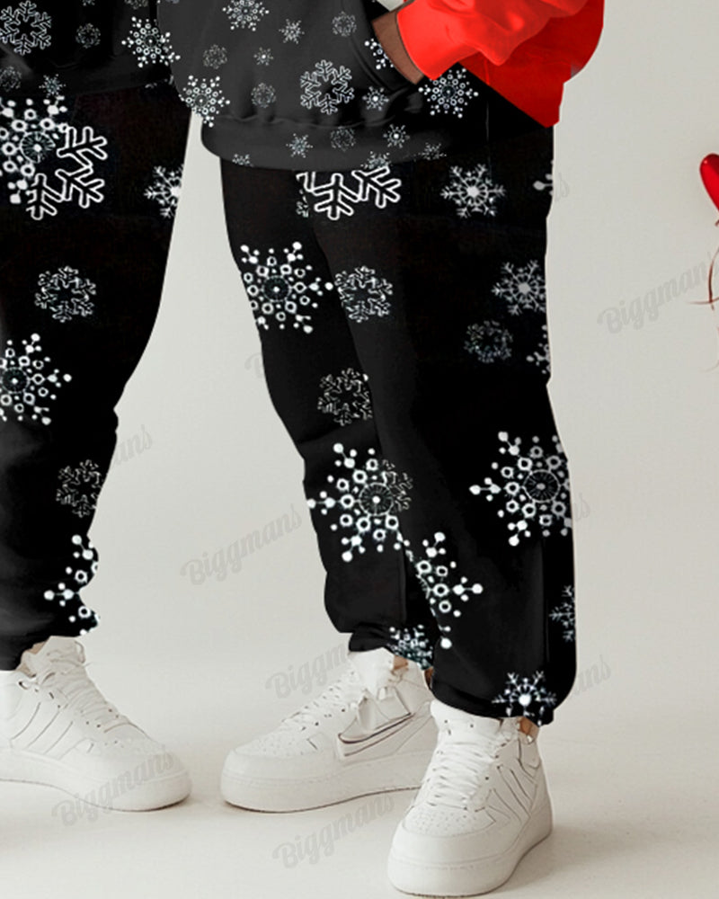 Big & Tall Graphic Hoodie Sweatpants Set for big men view 5