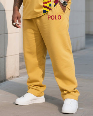 Big & Tall Yellow Patchwork Two-piece Set for big men view 3