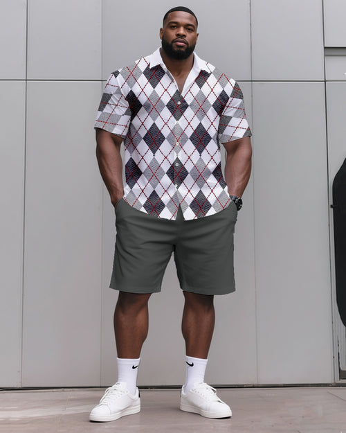 Big & Tall Graphic T-Shirt Shorts Set for big men view 1
