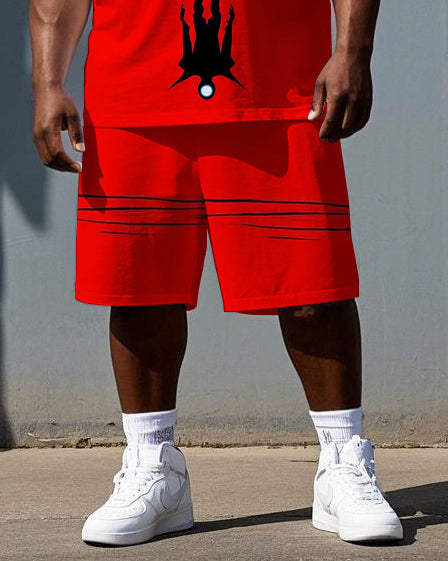 Big & Tall Graphic T-Shirt Shorts Set for big men view 3