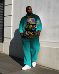 Big & Tall Gradient Graffiti T-Shirt Pants Set for big men view 1