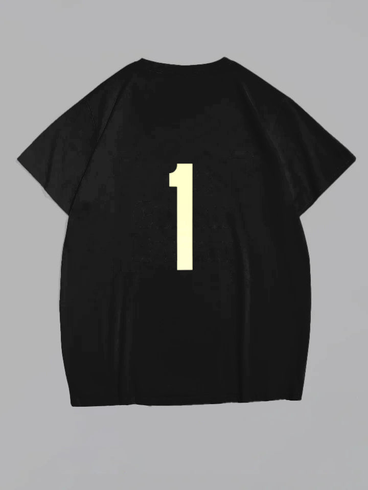 Big & Tall Black Graphic T-Shirt for big men view 2