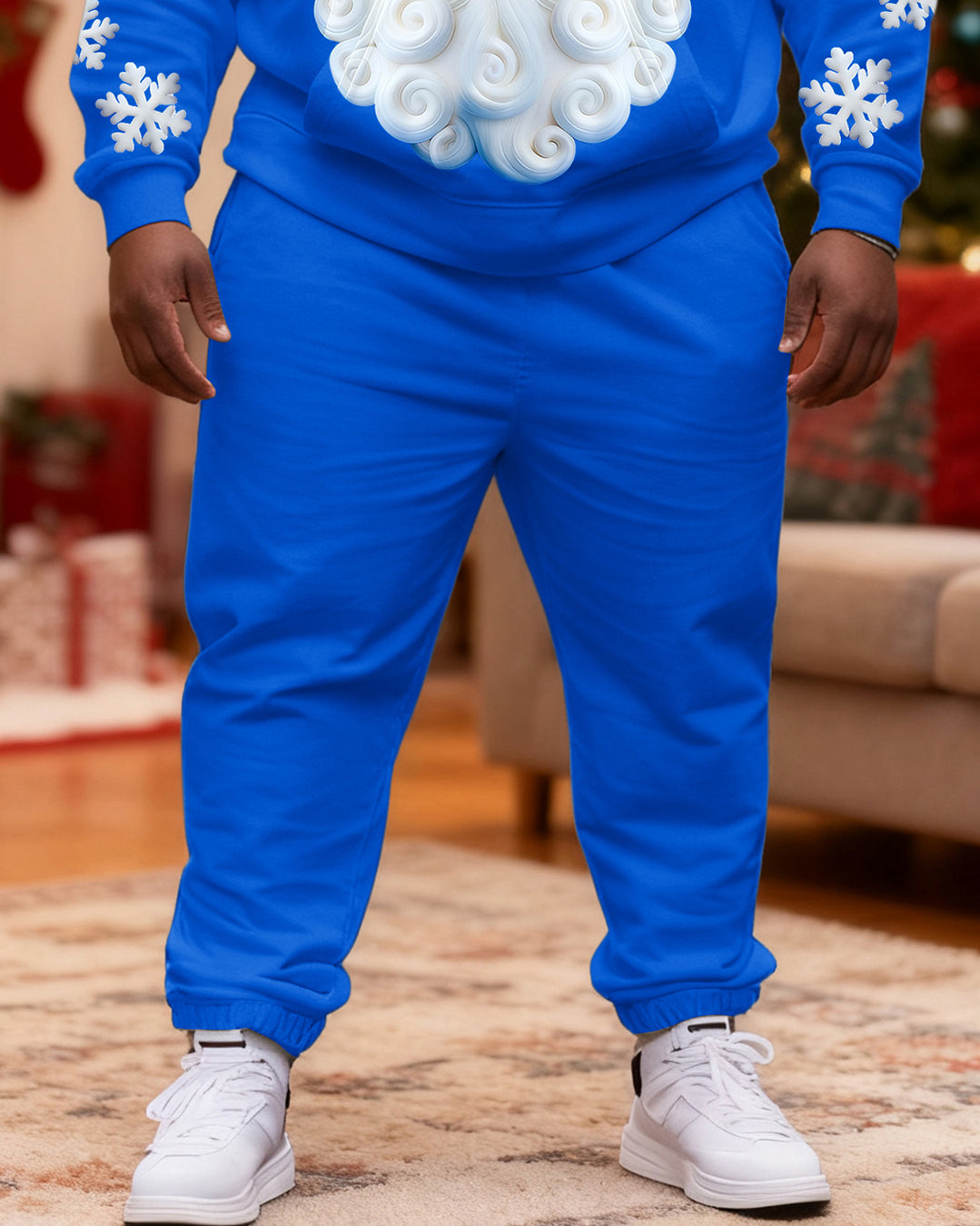 Big & Tall Graffiti Streetwear Hoodie Sweatpants Set for big men view 4