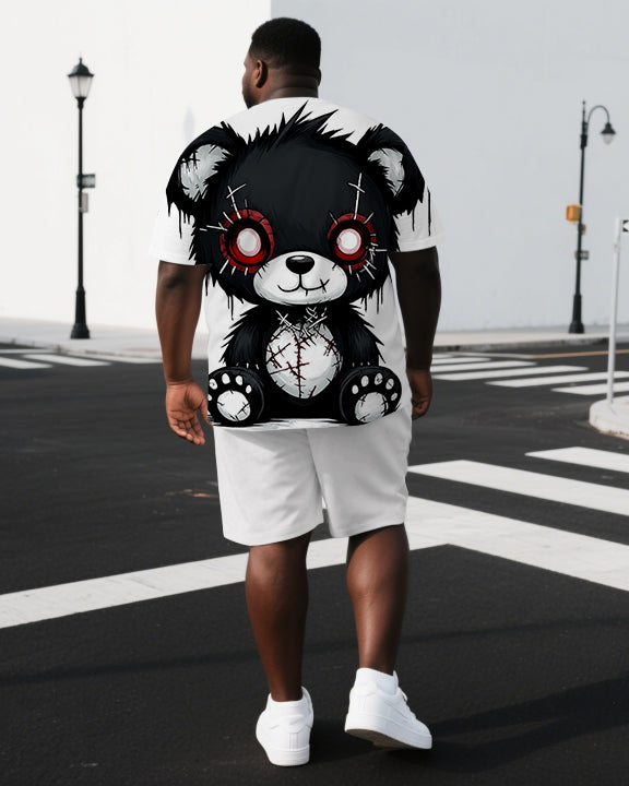 Big & Tall Graphic Streetwear T-Shirt Shorts Set for big men view 1