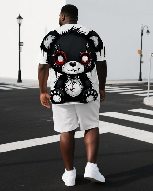Big & Tall Graphic Streetwear T-Shirt Shorts Set for big men view 1