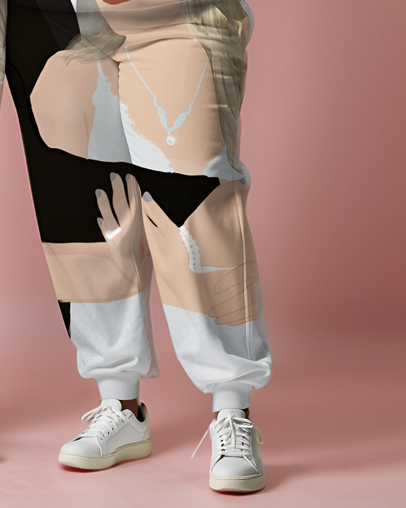 Big & Tall Graphic Hoodie Sweatpants Set for big men view 5