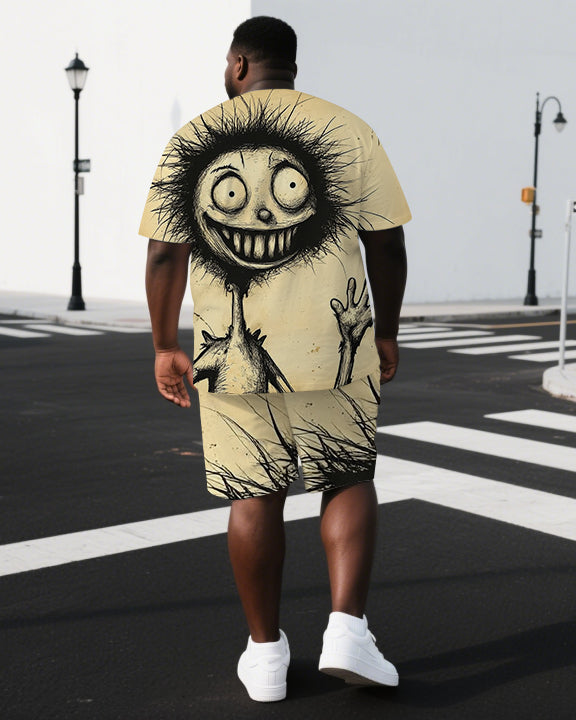 Big & Tall Graphic T-Shirt Shorts Set for big men view 1