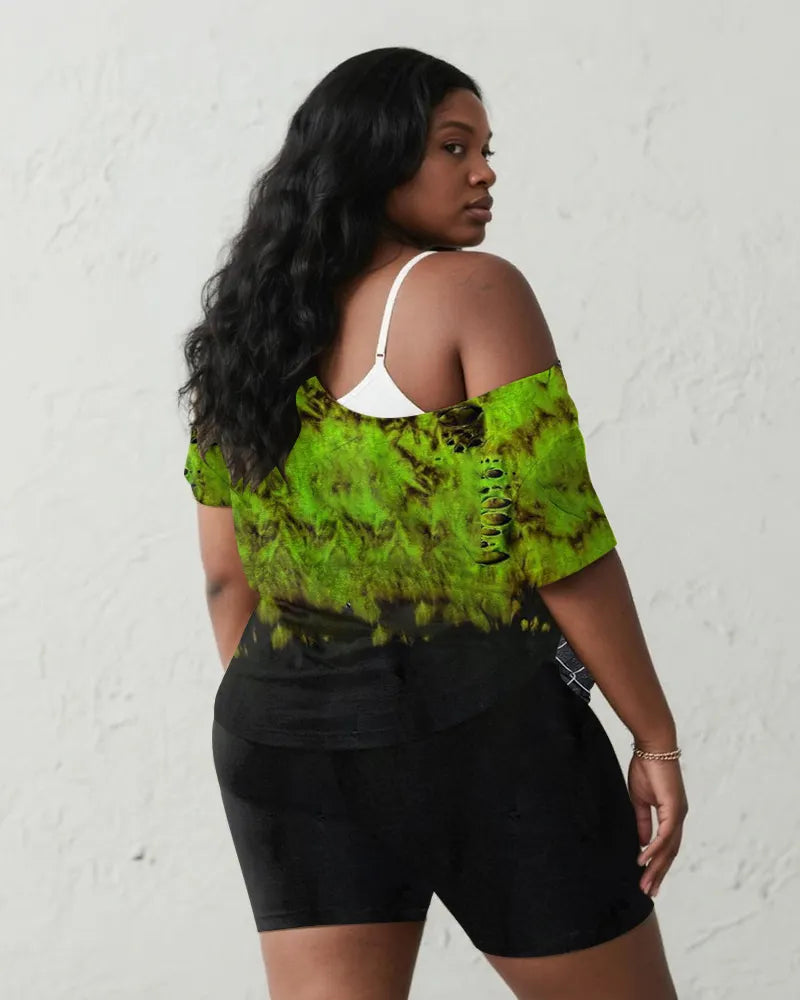 Big & Tall Green Gradient Graphic Two-piece Set for big men view 5