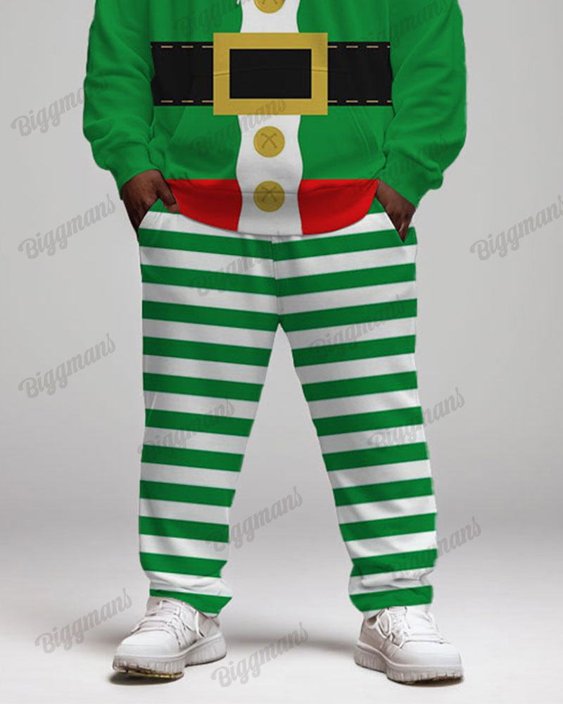 Big & Tall Striped Graphic Hoodie Sweatpants Set for big men view 3