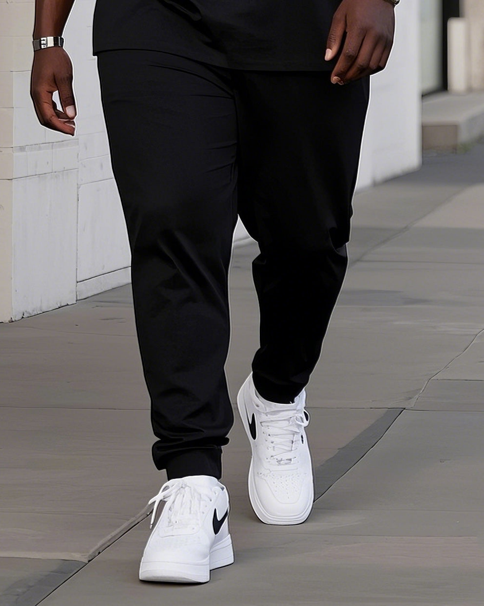Big & Tall Graphic Streetwear Two-piece Set for big men view 3