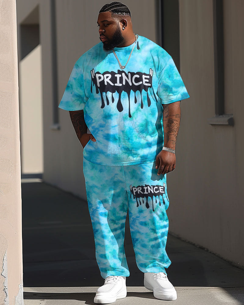 Big & Tall Graphic Streetwear Two-piece Set for big men view 1