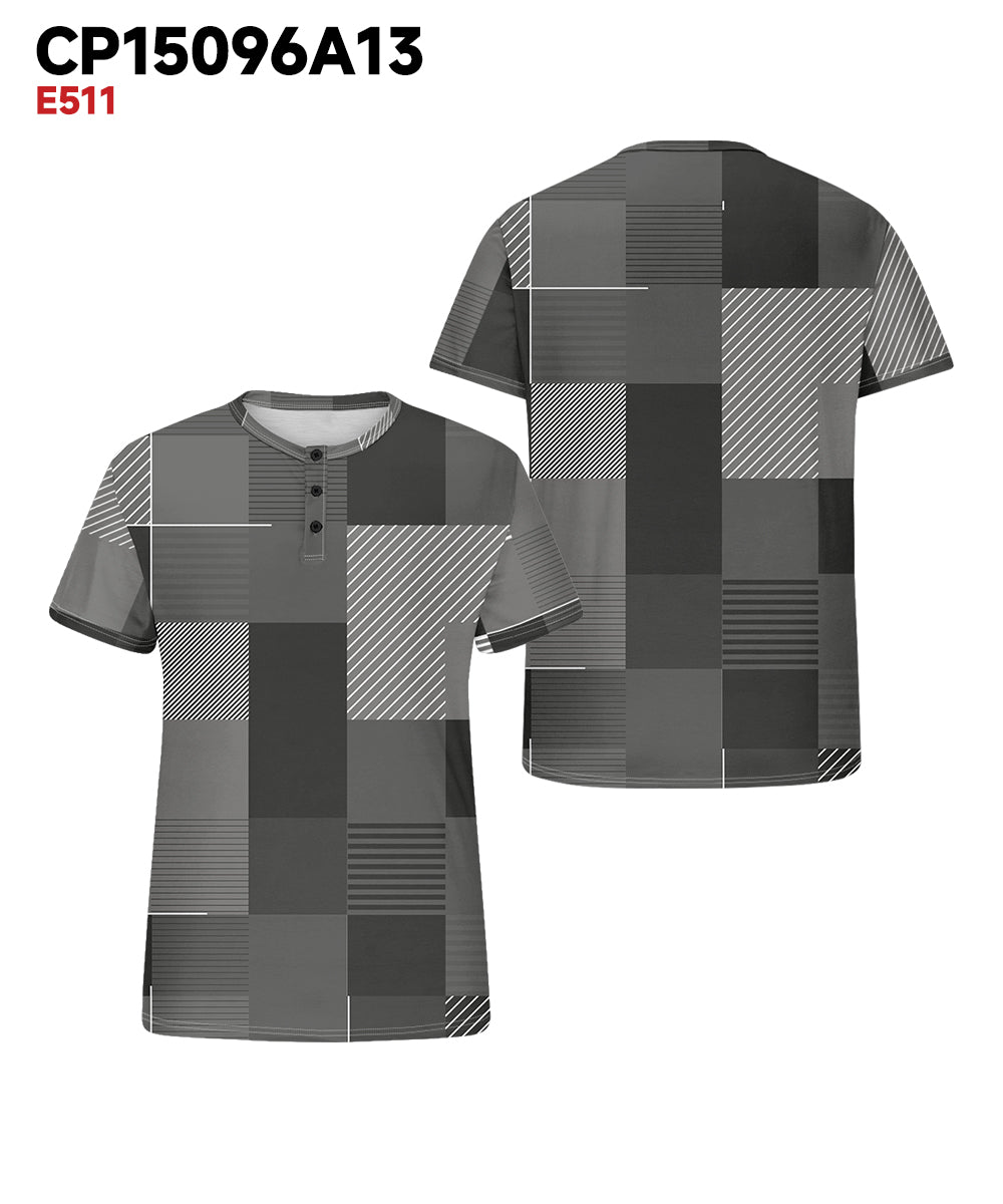 Big & Tall Gray Geometric Graphic T-Shirt for big men view 3