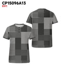 Big & Tall Gray Geometric Graphic T-Shirt for big men view 3