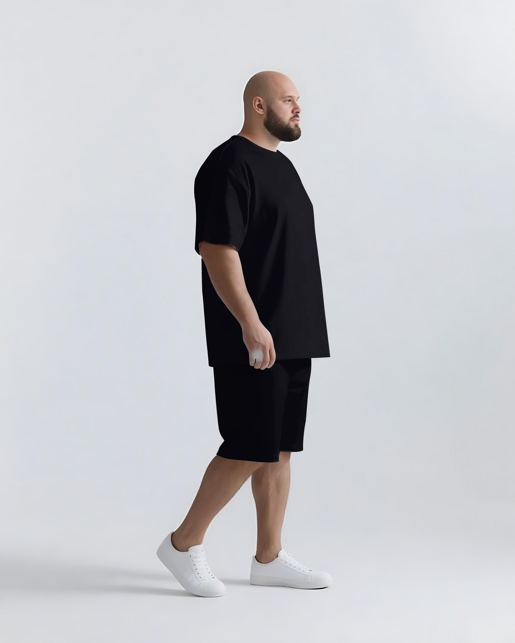 Big & Tall Graphic Streetwear Two-piece Set for big men view 3