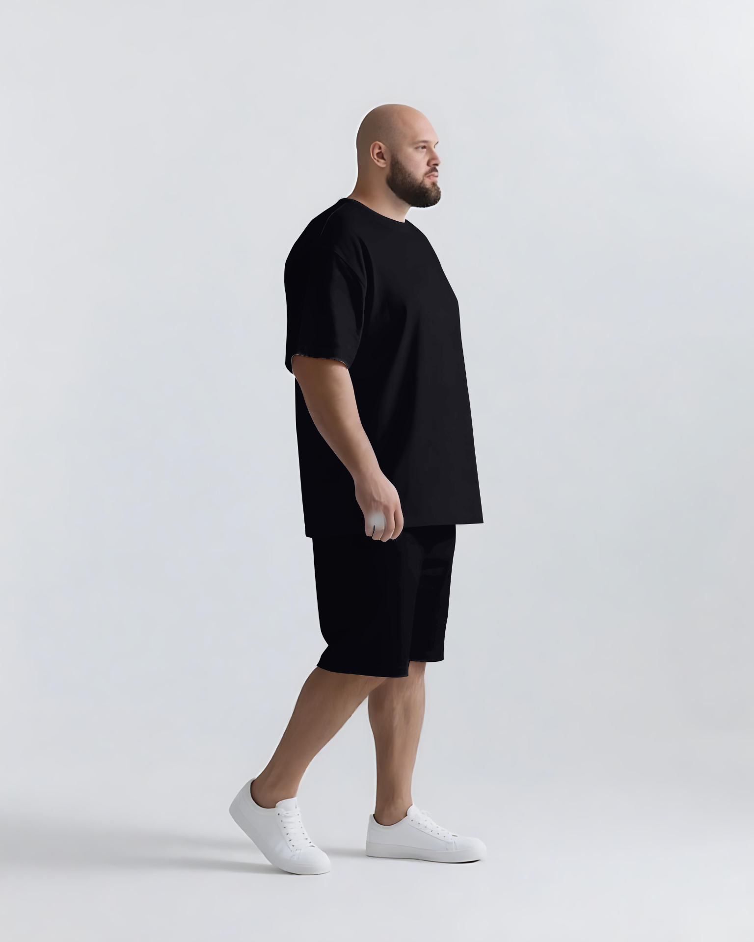 Big & Tall Graphic Streetwear Two-piece Set for big men view 3