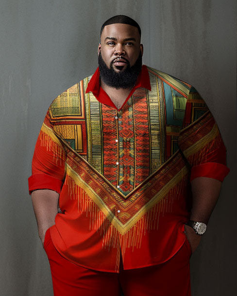 Big & Tall Business Casual Shirt Pants Set for big men view 2