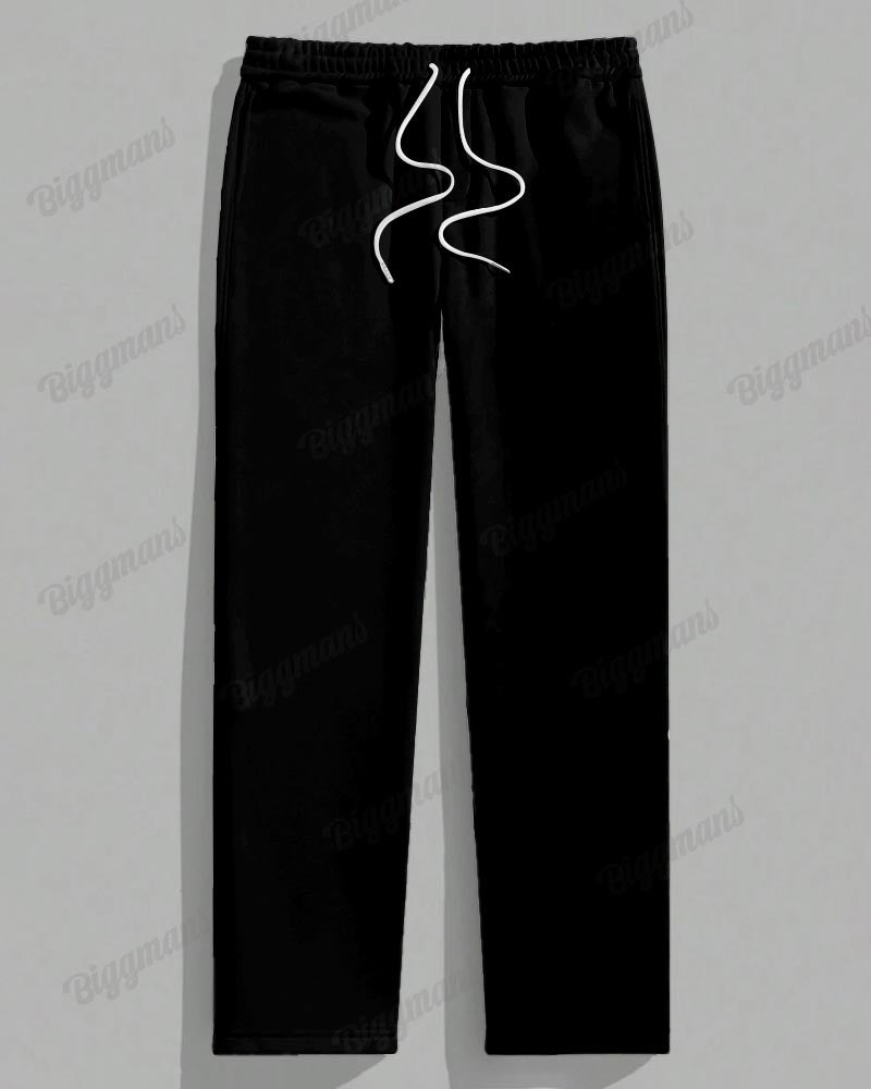 Big & Tall Black White Gradient T-Shirt Pants Set for big men view 4