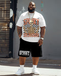 Big & Tall Graphic T-Shirt Shorts Set for big men view 1