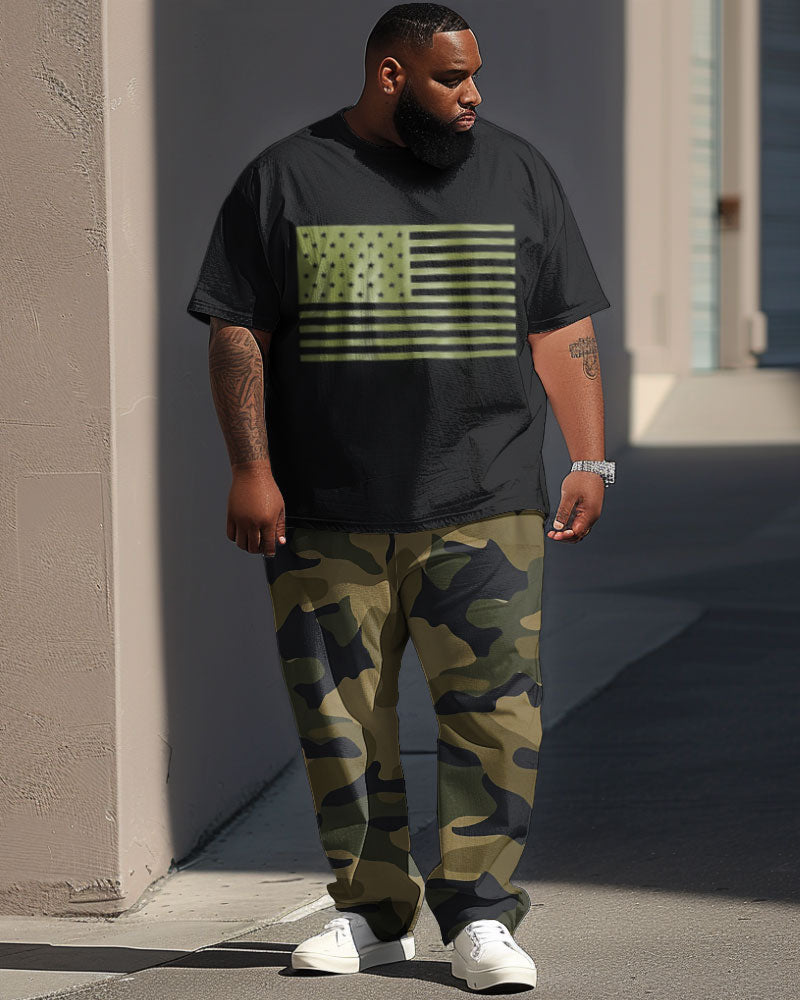 Big & Tall Graphic Camouflage Two-piece Set for big men view 1