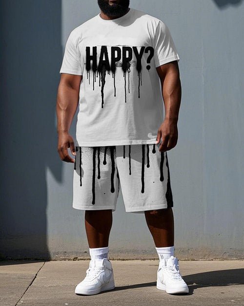 Big & Tall Splash Ink T-Shirt Shorts Set for big men view 1